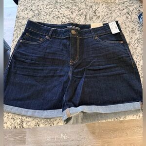 Maurices Women's Rolled Hem Dark Blue Jean Shorts